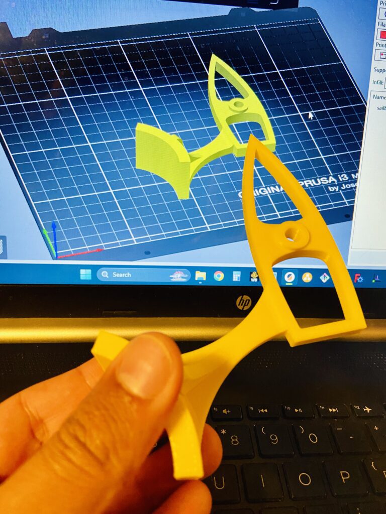 Turning Thought Into Physical Things Creative Act 3D Printed Sailboat Wind Finder Yellow Mario Sultan Designs Engineering