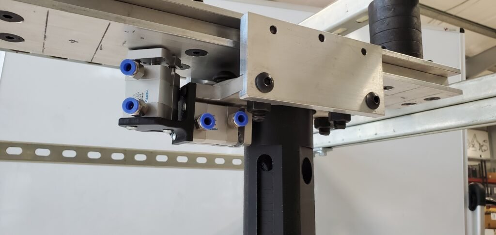 Our device installed on the test rail. 