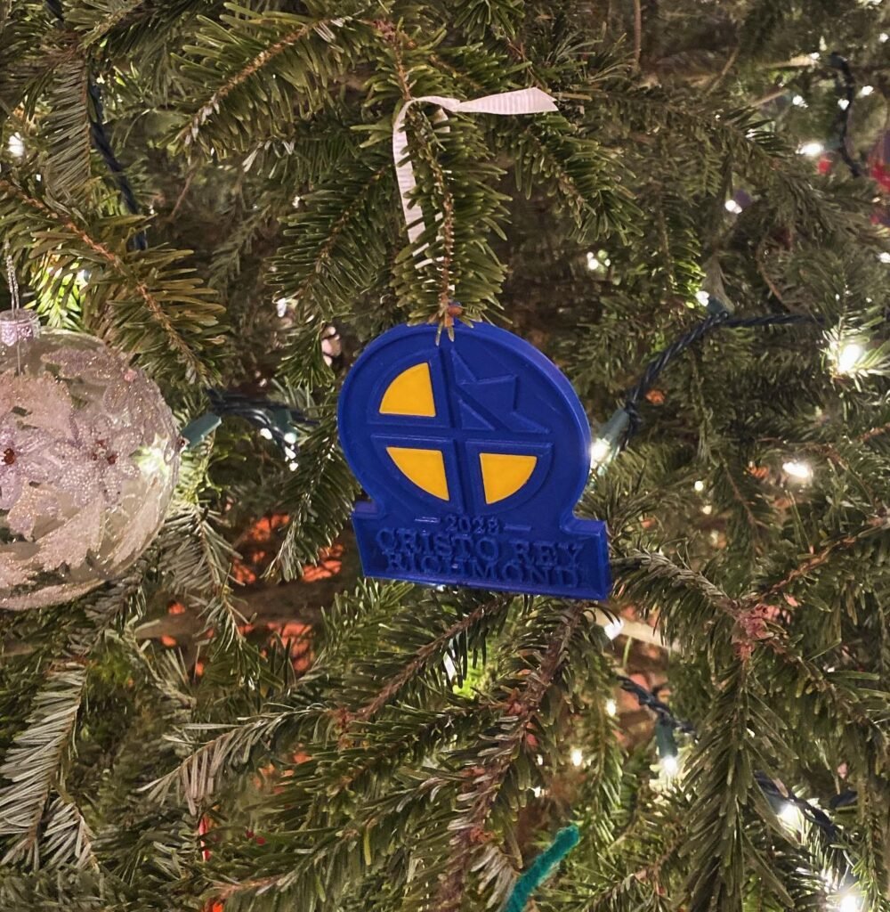 Custom Ornaments for Cristo Rey Richmond High School. Commissioned to create ornaments for our donors. Printed the golden inserts separately and popped them into place. Was given one week to design and print complete them.