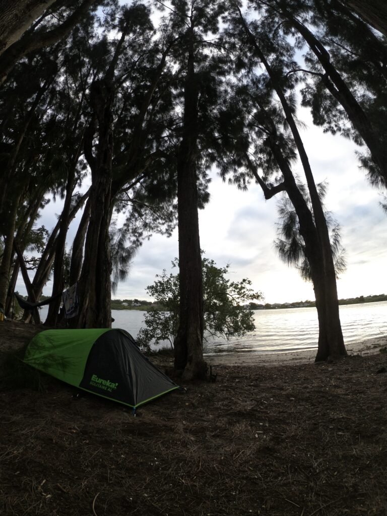 Biking across the state of Florida along the coast to coast trail. Campsite in Tarpon Springs. 