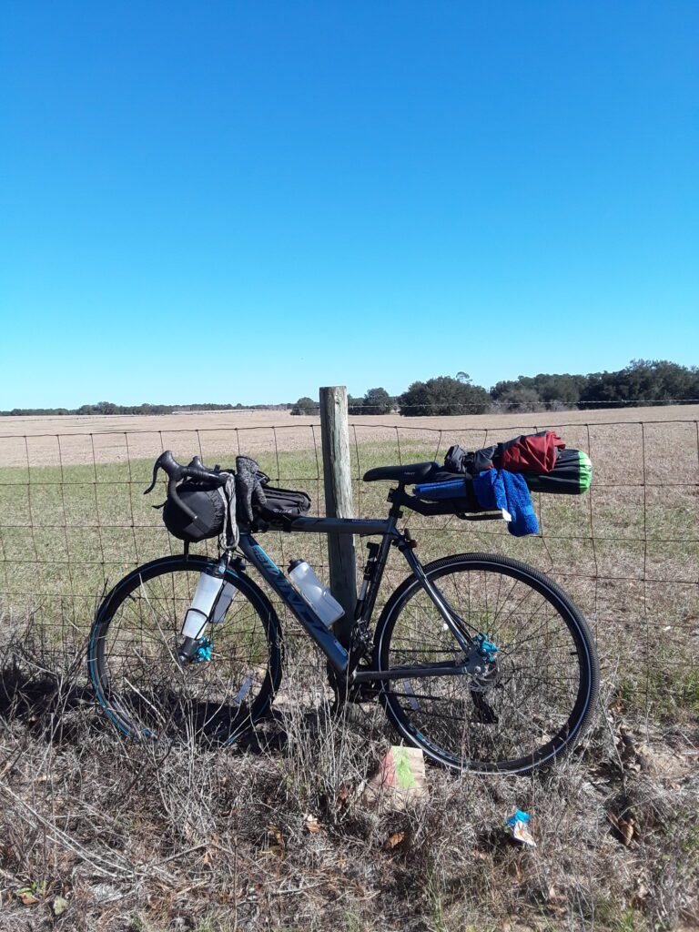 Biking across the state of Florida along the coast to coast trail. Lots of open fields. 