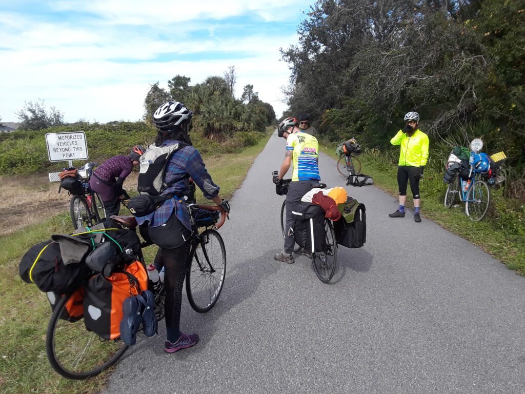 Biking across the state of Florida along the coast to coast trail. Group of 6 others. 