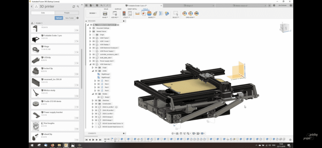 I used these video screenshots from Folding Ender 3 Pro to reverse-engineer their mechanism.