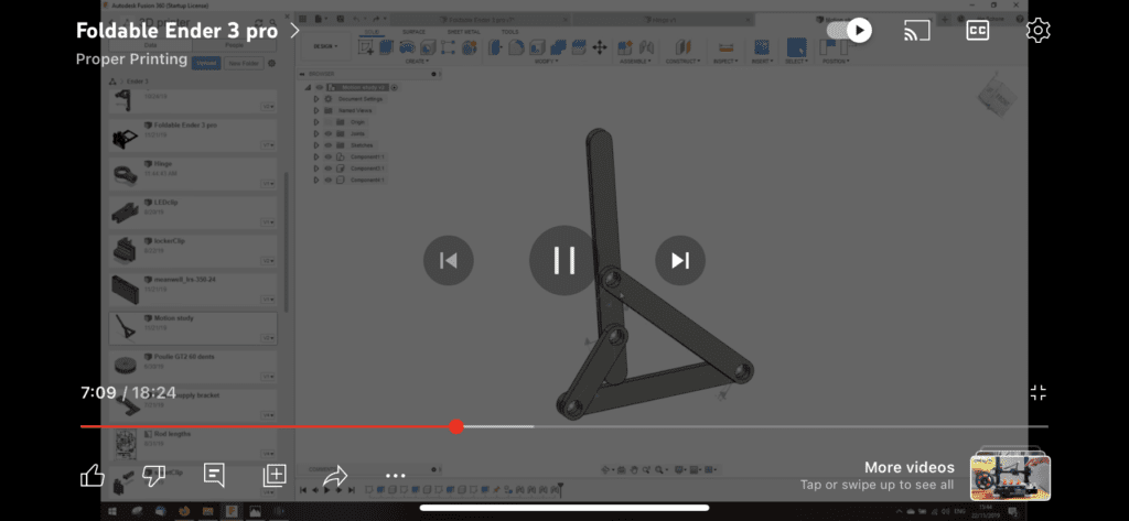 I used these video screenshots from Folding Ender 3 Pro to reverse-engineer their mechanism.