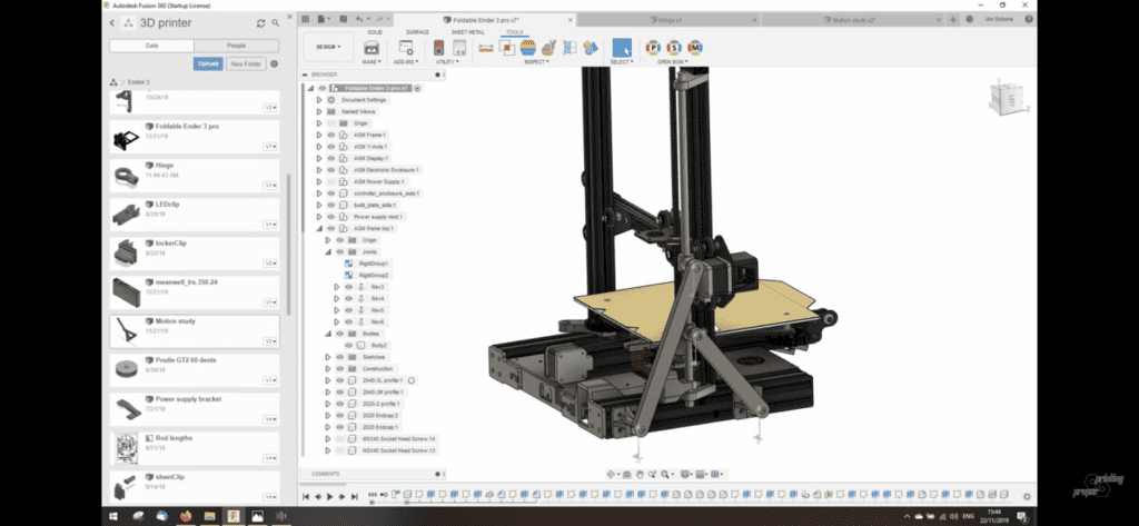 I used these video screenshots from Folding Ender 3 Pro to reverse-engineer their mechanism.