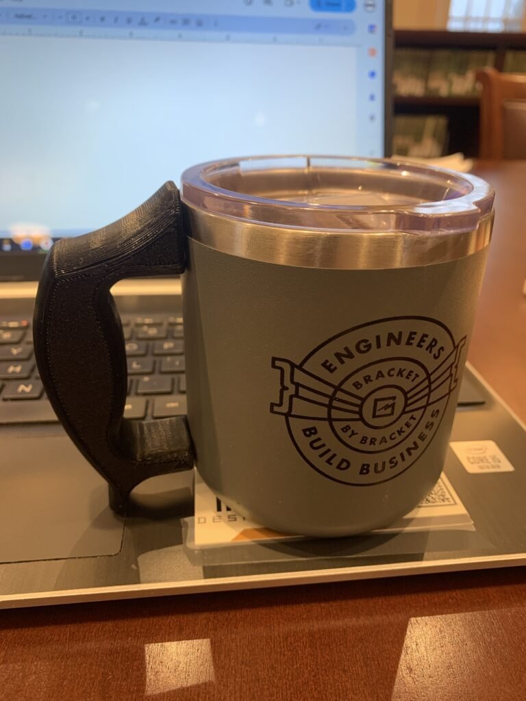 3d printed cad insulated mug handle ergonimic grip engineer mario sultan front