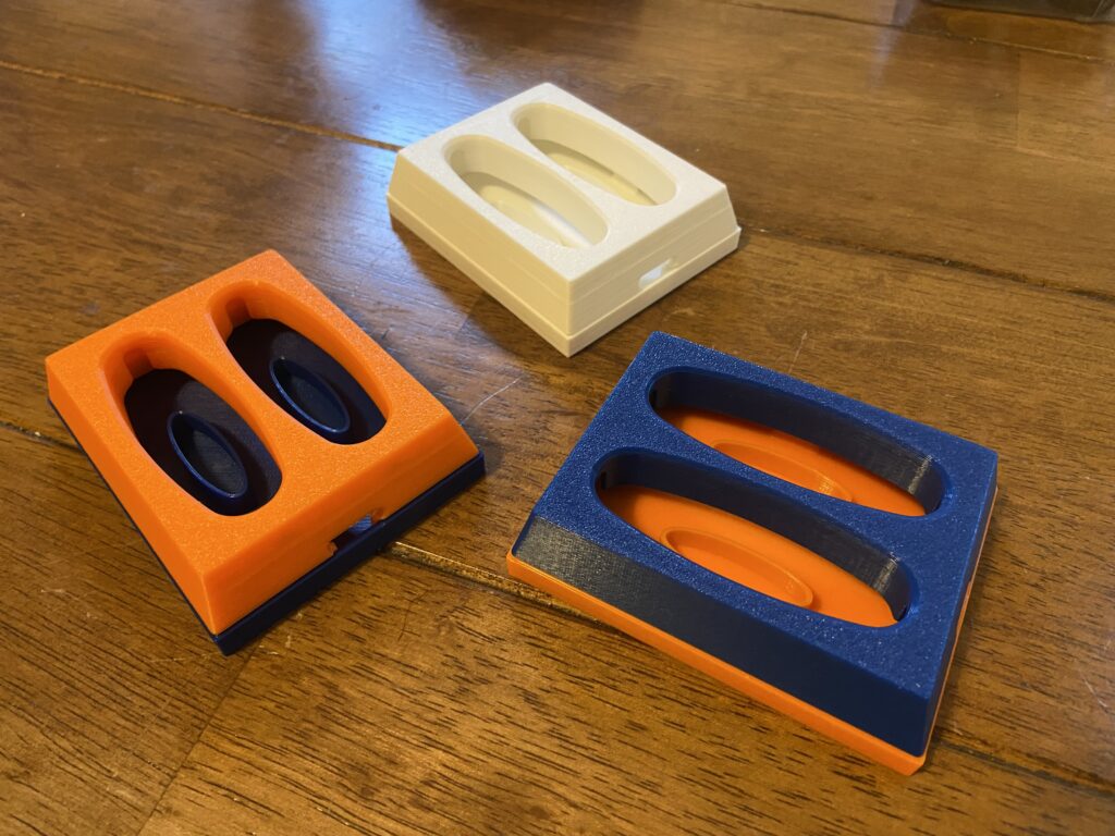 Custom 3D Printed Product Design 3D Model Amazon USB Switch Board Holder Base Mario Sultan Designs Three Different Color Combinations
