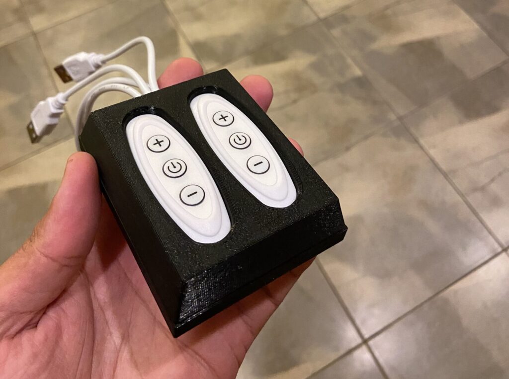 Custom 3D Printed Product Design 3D Model Amazon USB Switch Board Holder Base Mario Sultan Designs Iso View in Hand