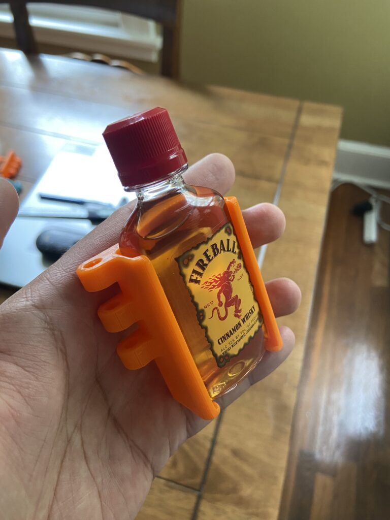 Custom 3D Printed Product Design 3D Model Fireball Shooter Alcohol Holder Sash Orange Mario Sultan Designs
