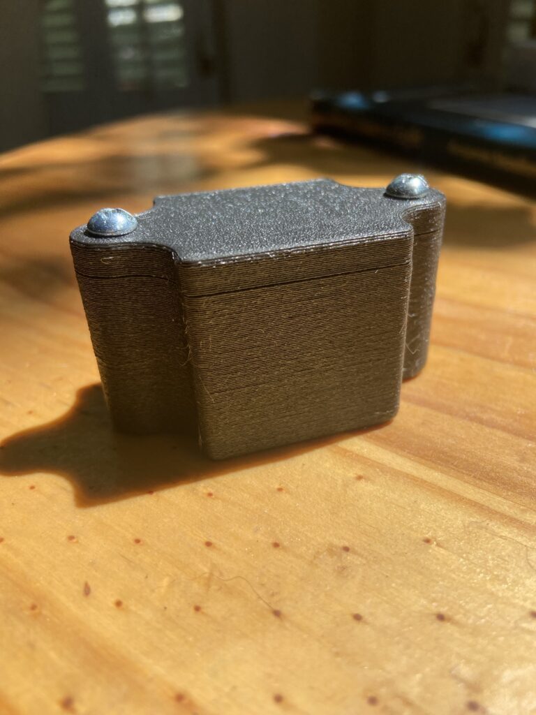 Custom 3D Printed Product Design 3D Model Fully Enclosed Airlock Box With Embedded Hardware Nuts Mario Sultan Designs Iso View 2