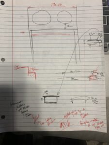 Tesla Model 3 Console Bracket for Passing Wires Through. My sketches and design demensions. 