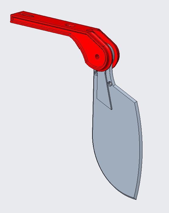 Created a skeg bracket that accommodates paracord to stow and deploy the skeg from the kayak while underway. 3D modeled in CAD.