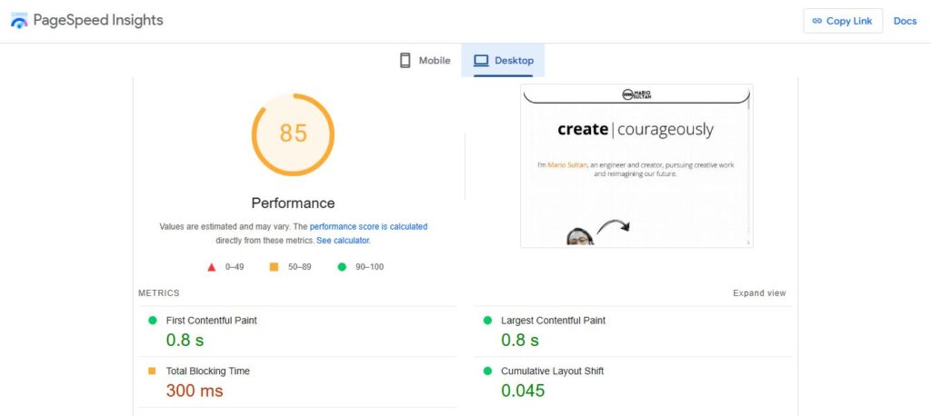Screenshot of PageSpeed Insights Tool: https://pagespeed.web.dev/Google Tool for analyzing webpage performance. Provides you with all the details on how to troubleshoot and improve your website!