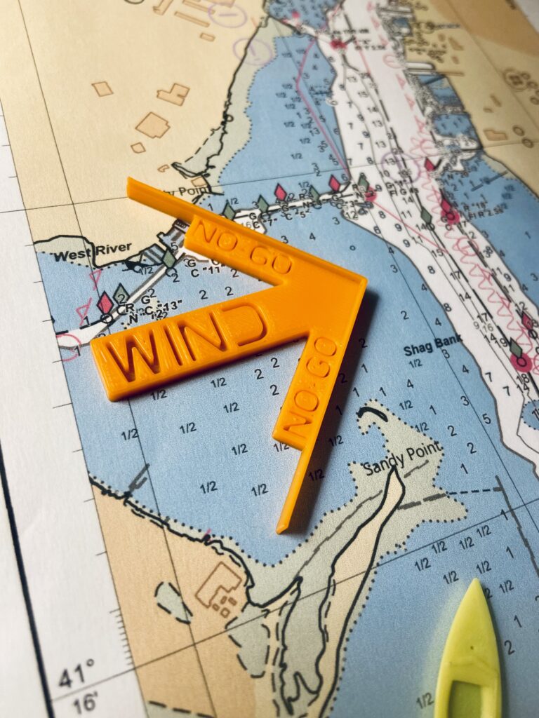 Sailing Wind Direction No-Go Zone Visualizer Learning Tool on a noaa map mario sultan designs